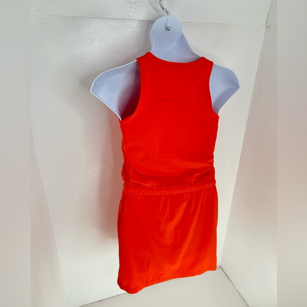 Athleta Expedition‎ Dress Size 4 Orange Built in Shorts Cinch Waist Minimalist - Picture 9 of 15